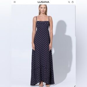 LUSANA Alison dress Tempo Spot Maxi Dress NWT’s sz S